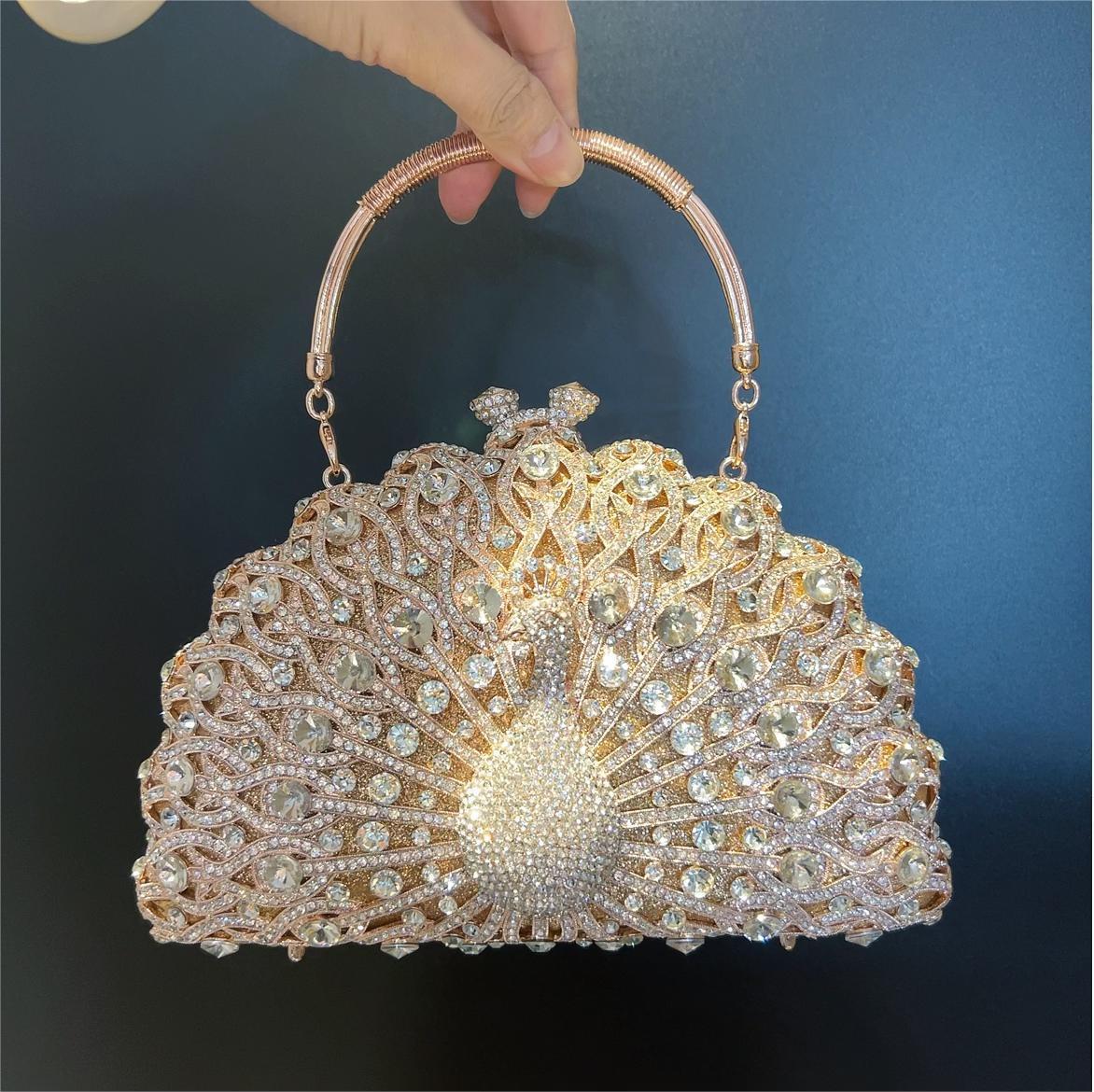 Peacock Diamond Luxury Evening Handbag - Image 8