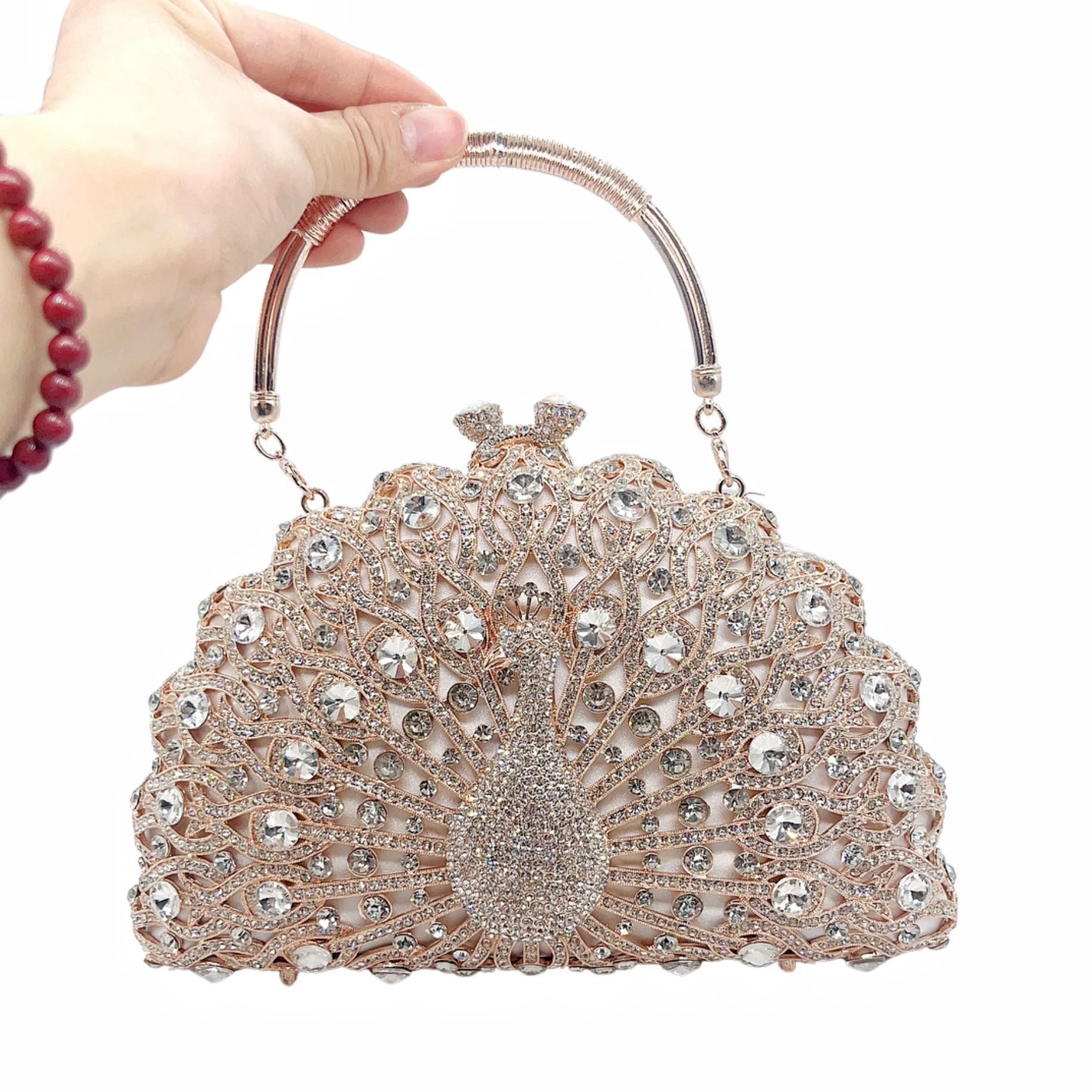 Peacock Diamond Luxury Evening Handbag - Image 7