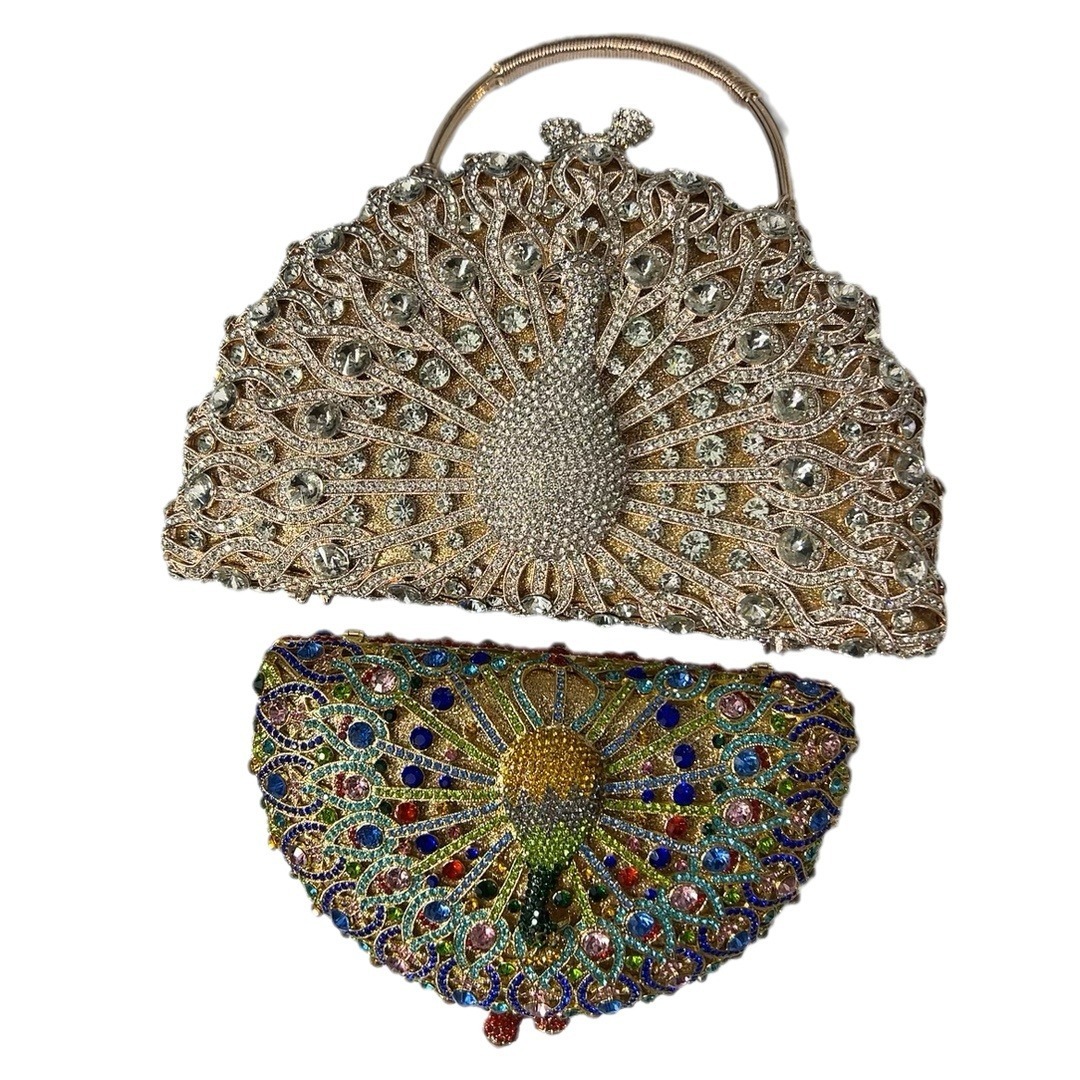 Peacock Diamond Luxury Evening Handbag - Image 2