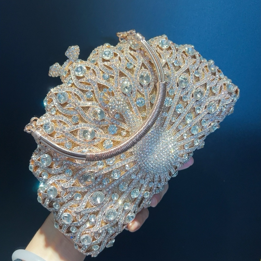 Peacock Diamond Luxury Evening Handbag - Image 4