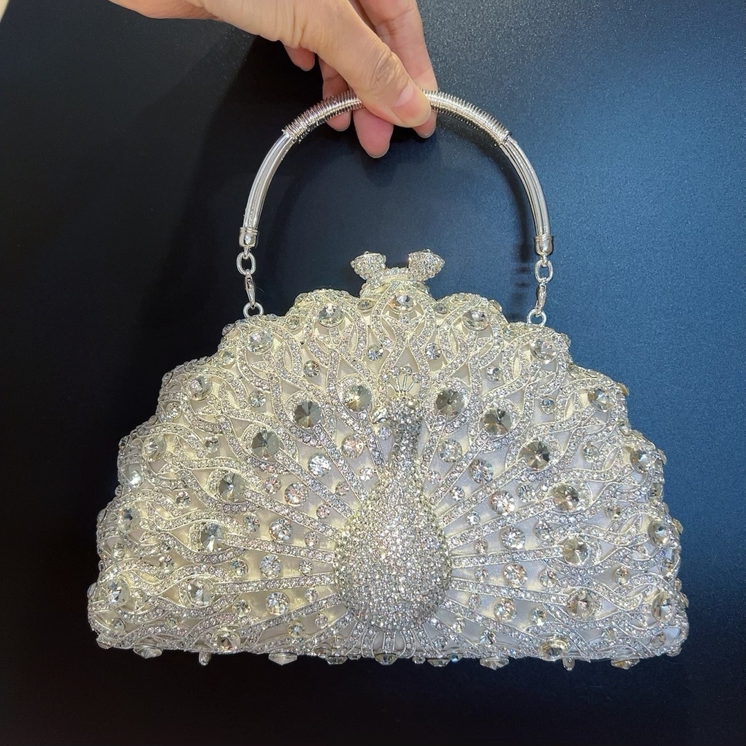 Peacock Diamond Luxury Evening Handbag - Image 9