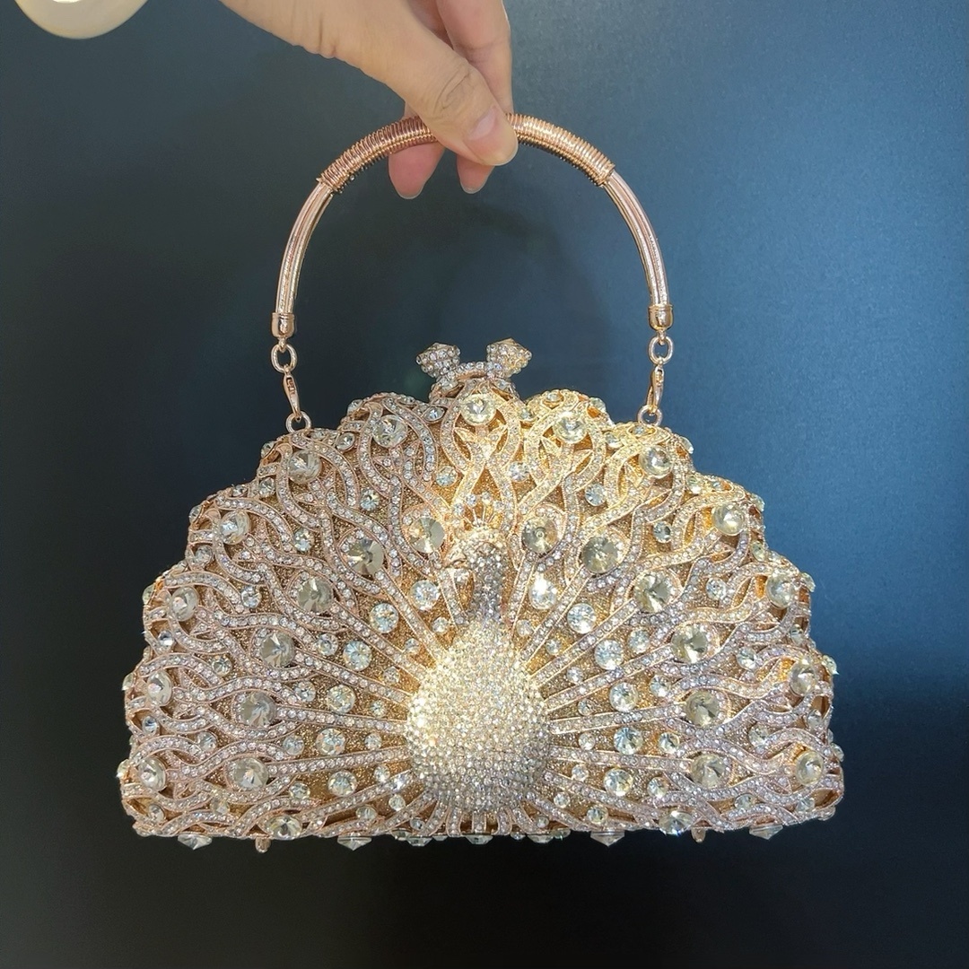 Peacock Diamond Luxury Evening Handbag - Image 3
